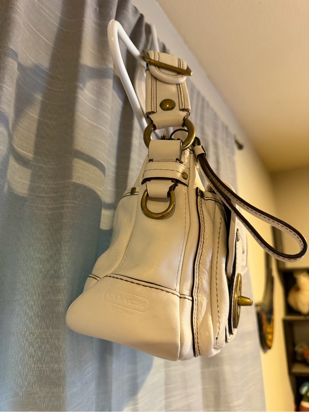 Coach White 65th Anniversary Legacy Leather Double-Front Pocket Shoulder Bag - Picture 3 of 13